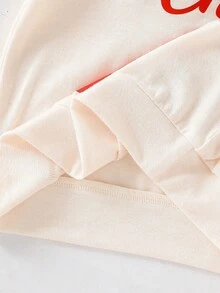 Elladie kids 2pcs/Set Toddler Girls' Short Sleeve Blouse & Plaid Skirt Set, Apricot Shirt With Cherry & Letter Print, Paired With Plaid Mini Skirt, Sweet & Fashionable Casual Summer Outfit