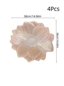 4-120pcs Gold Flower Design PVC Placemats, Washable, Easy To Clean, Wipe-Clean, Non-Slip, Holiday Wedding Party Dining Table Decor - Rose Gold - View 6