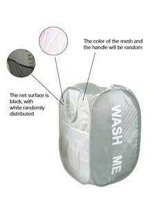 سلة غسيل قابلة للطي 1 قطعة، سلة تخزين الملابس، سلة الملابس القذرة، سلة غسيل، سلة تخزين الملابس القذرة في الحمام، سلة غسيل جديدة قابلة للطي وللفتح، سلة الملابس القذرة مع مقبض، سلة غسيل، سلة تخزين، سلة قابلة للطي - شبكة بيضاء متعددة الألوان - مشاهدة 16