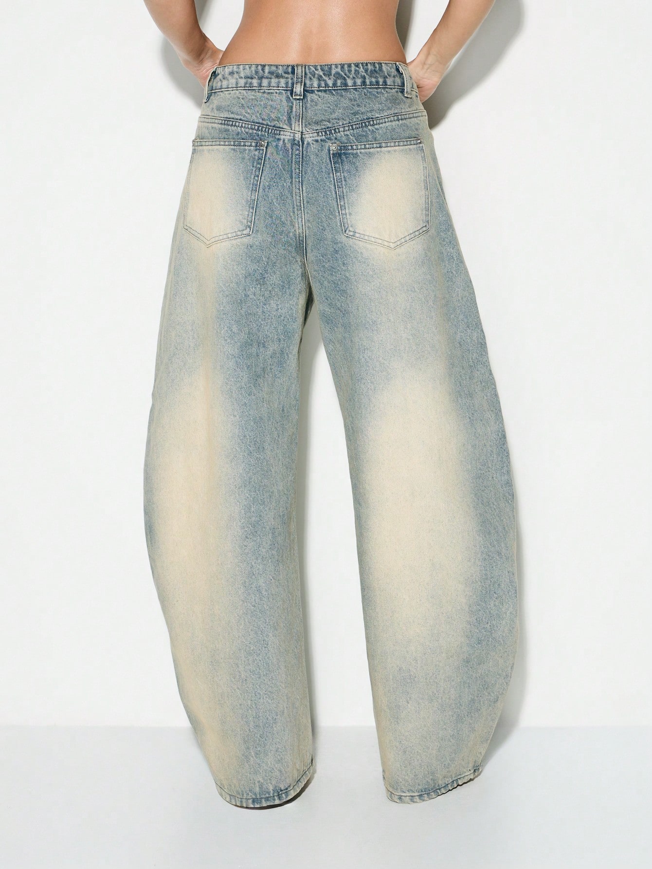 KIZN High Rise Wide Leg Distressed Denim Jeans