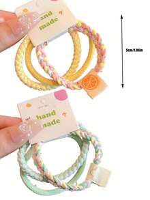 Joivida 2pcs This New High-Elasticity Hair Tie Is Suitable For Women And Won't Damage Their Hair. It's A High-Quality Ponytail Hair Tie That Is Versatile And Easy To Match. It's Perfect For Outdoor Commuting And As A Holiday Gift Ramadan Festival - Multicolor - View 3