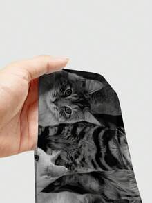 ROMWE Grunge Punk Áo ba lỗ in hình mèo cổ điển gợi cảm phong cách đường phố dễ thương dành cho nữ, mùa hè - màu đen - Xem 5