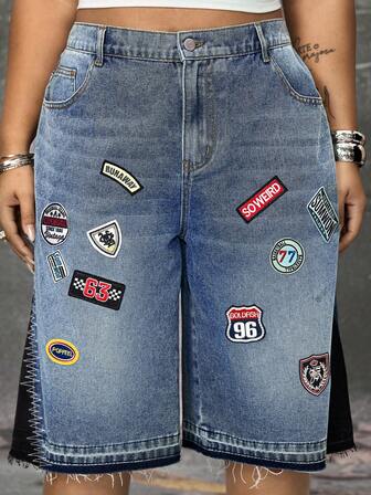 Street Life Plus Size Vintage Washed Ripped Street Style Cropped Jeans