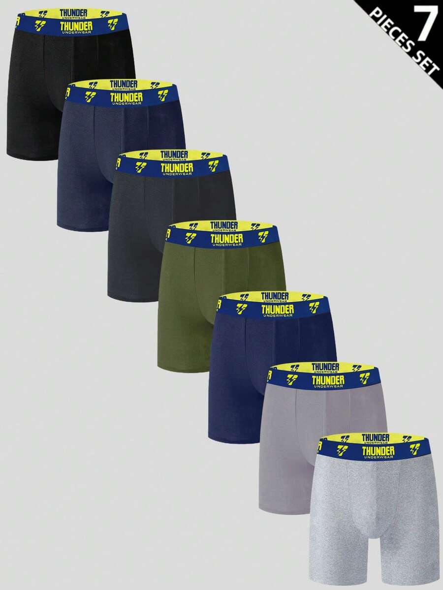 Rest Era 7pcs/Set Letter Waistband Men's Briefs - Multicolor - View 1