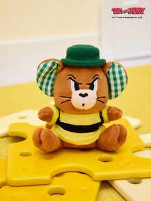 TOM & JERRY Cute Butch Mouse Plush Keychain From Cat & Mouse Plaid Series – Adorable Butch Character Charm, Soft Fuzzy Checkered Accessory For Bags, Keys, Backpacks & Car Decor, Sweet Daily Ornament For Kids - Brown - View 3
