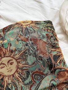 Soleia Top tubo de ganchillo estilo bohemio con estampado y cadena con cuentas, adecuado para fiesta, Navidad, cita, discoteca, playa, crucero, té de la tarde, carnaval para mujer talla grande - Multicolor - Ver 4