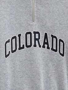 Open Phase Men's Half Zip Mock Neck Long Sleeve Sweatshirt, Fall/Winter Relaxed Fit For Men ,Summer Holiday Outfits - Grey - View 3