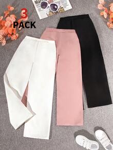 Sparklyn 少女編織 V 形腰帶長褲,3 件裝 - 彩色 - 查看 2