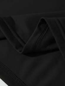 Camiseta de manga corta con cuello redondo, adornada con estampado, para ropa de Año Nuevo, camisetas gráficas para mujeres - Negro - Ver 3