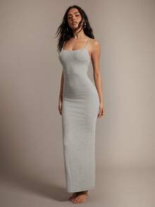 Hauture Women's Low Back Detail Casual Knit Maxi Dress