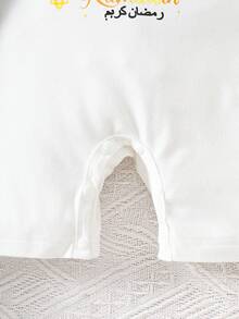 2pcs/Set Infant Toddler Cute Pattern Romper Suit, Unisex Baby Boy Girl 0-3 Years Old, Arabic Style, Islamic Clothing, Kaftan, Saudi Arabia Outfit, Formal Dress, Basic Fit For Summer Daily Indoor Outdoor, Casual, Holiday Baby Arabic Clothing Cute Baby Unisex Clothes Baby Cartoon Clothes Baby Clothes Baby Unisex Clothes Sets