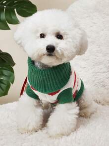 PETSIN 1 Red Strawberry Printed Pet Sweater, Warm Pet Clothing For Cats And Dogs In Winter - Multicolor - View 6