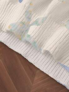 Resyla 女士休闲度假风蝴蝶兔印花宽松针织衫，秋冬款 - 彩色 - 查看 5