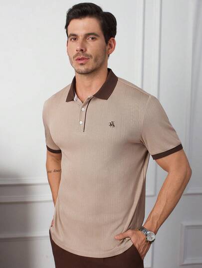 Core Aspect 男士翻领短袖 Polo 衫，男士刺绣 Polo 衫，男士纹理 Polo 衫，男士休闲 Polo 衫，男士竖条纹 Polo 衫，适合日常外出、朋友聚会、休闲周末穿着，是送给男友或丈夫的绝佳礼物，INS 热销 Polo 衫