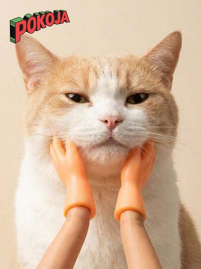 2 件/1 套微型逼真橡胶手指玩具，有趣的手指木偶，适用于猫玩具、派对礼物、木偶表演、圣诞节