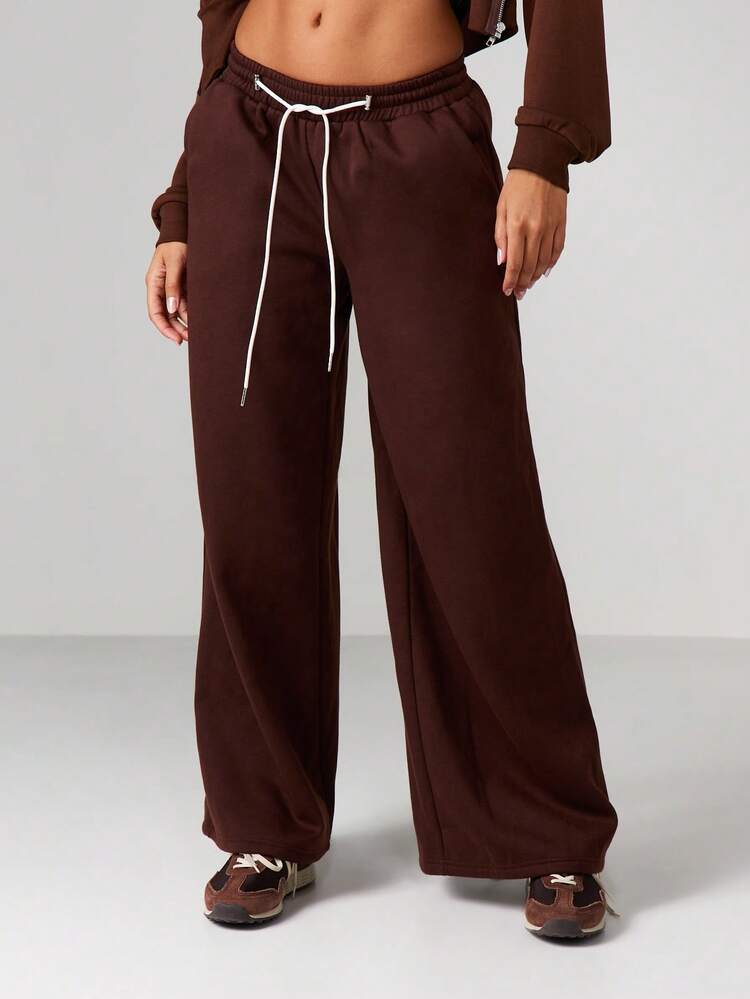 MISSGUIDED 와이드 레그 드로스트링 조거 팬츠 릴렉스 핏 캐주얼 스웨트팬츠 루즈 컴포트 트랙 팬츠 코지 라운지 웨어 엘라스틱 웨이스트 배기 트라우저