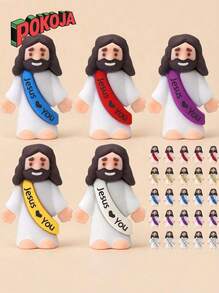 10/20个迷你耶稣玩偶，耶稣爱你，耶稣模型，小耶稣玩偶，捉迷藏游戏，周日派对礼物（颜色随机），迷你耶稣，基督教模型，小型模型，基督教模型，派对礼物，耶稣，模型，耶稣礼物，耶稣玩偶，迷你耶稣，耶稣，迷你耶稣，基督教用品，耶稣，基督教用品，迷你耶稣 - 彩色 - 查看 1