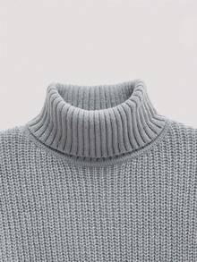 Open Phase 男士毛衣 Old Money 男士高领毛衣 INS 风，日常搭配，男友/老公礼物 - 灰色 - 查看 3