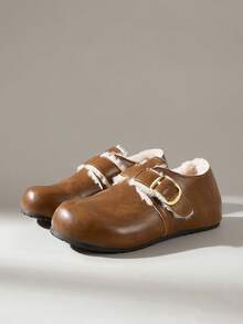 Solecia Women's Casual Versatile Commuting Thermal-Lined Flats, Autumn/Winter - Brown - View 2