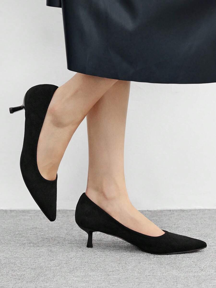 CUCCOO BIZCHIC Giày cao gót mũi nhọn thanh lịch dành cho nữ khi đi làm - màu đen - Xem 1