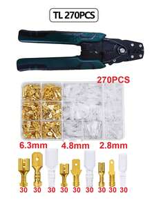 Kìm bấm đầu nối điện mini đa năng kèm dụng cụ cắt tuốt dây, dụng cụ bấm cầm tay nhiều đầu nối, dụng cụ dành cho nam giới - Màu be - Xem 14