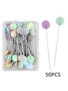 50/100/200PCS  Flower Shaped Positioning Pins Fixed Sewing Pins For Quilting Patchwork DIY Crafting Apparel Cutting Cross Stitch Jewelry Making Decoration Sewing Tools Kit