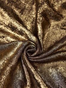 女士西式金色纹理灯笼袖系领连衣裙，适合新年节日派对穿着，长裙“LanaWest” - 金色 - 查看 7