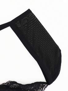 DrisQ Đồ lót nam cạp giữa ren đen cá tính quyến rũ lưới rỗng màu đen viền hoa đen gợi cảm - màu đen - Xem 8