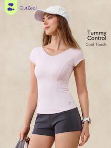 OutZeal 女士凉感塑身收腹柔软修身短袖紧身T恤，日常休闲健身两相宜
