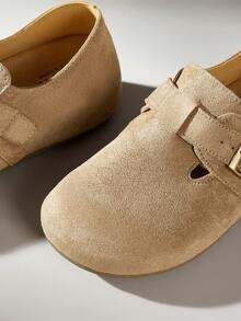 Solecia 女士休闲百搭通勤搭扣平底鞋 - 卡其色 - 查看 5