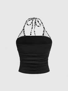 ROMWE J-Fashion Shibuya Gyaru Y2K 2 In 1 Women Tank Top - Black - View 2