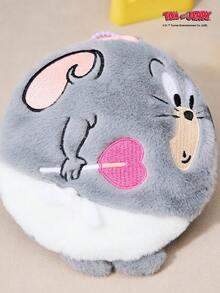 TOM & JERRY X Joivida 超可爱非毛绒填充圆形钥匙扣包挂饰 - 可爱卡通吊坠，柔软毛绒背包配件，甜美时尚包包和钥匙装饰品