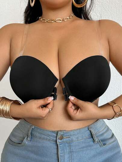 Snug Zone 1pc Plus Size Front Closure Underwire Bra For Women
