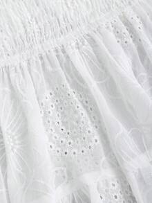 Sweetra 女士白色纹理系带无袖上衣，适合夏季度假 - 白色 - 查看 6