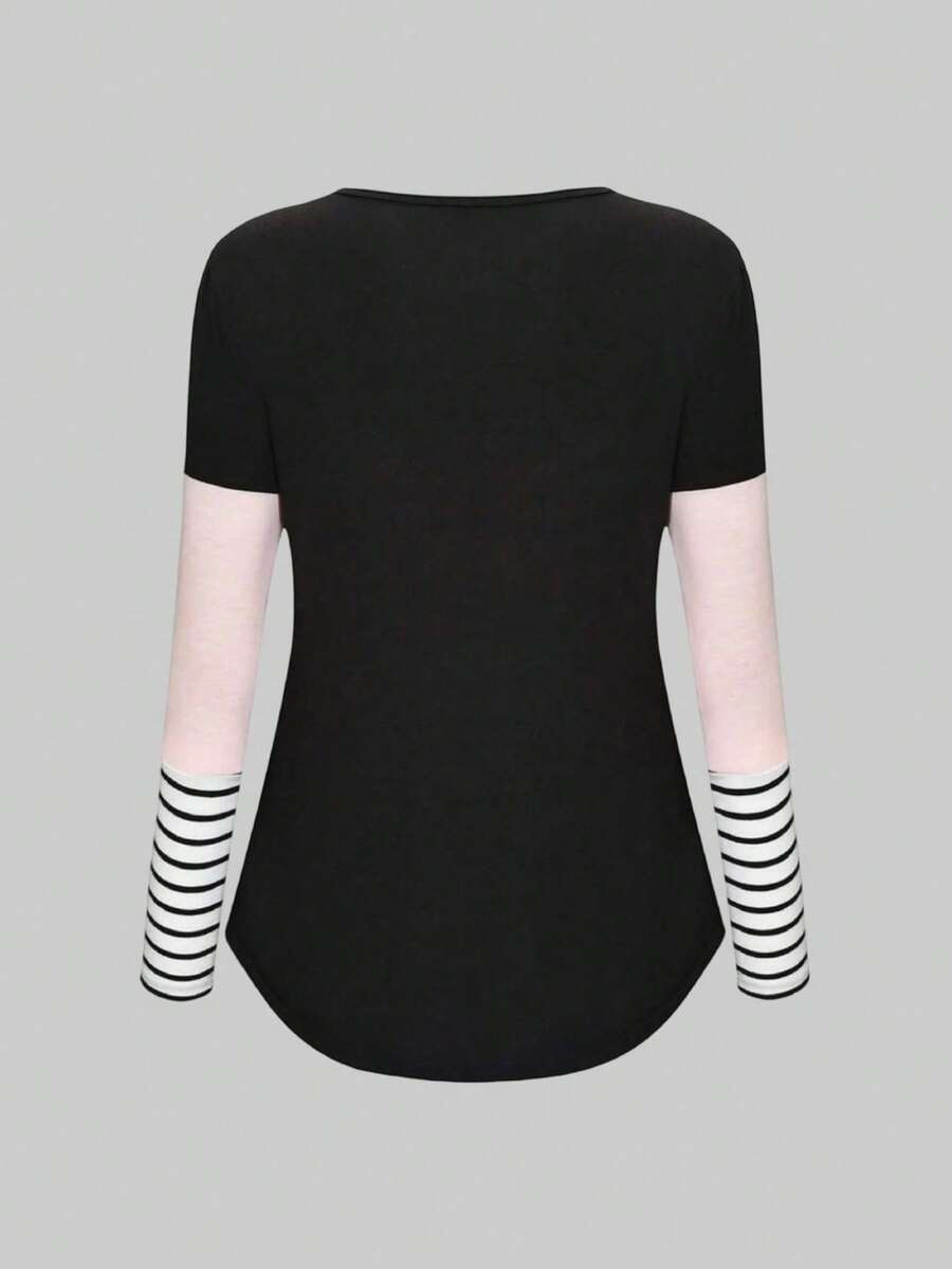 Camiseta cómoda de algodón de manga larga para lactancia y embarazo. - Rosa - Ver 1