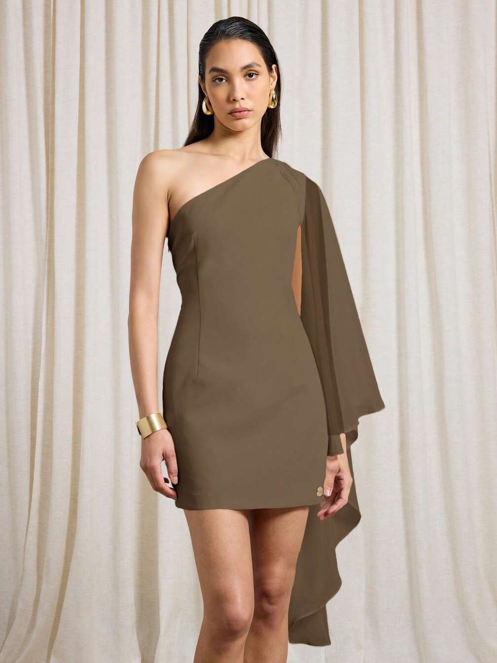one shoulder asymmetric bodycon dress ASOS LUXE one shoulder asymmetric draped mini dress in black sequin