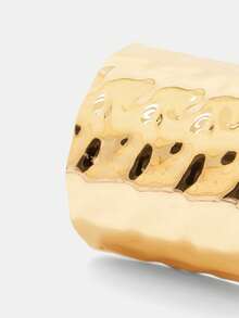 SHEIN BAE 1條時尚凹凸紋理簡約歐美風全配款手鐲 - 金色 - 查看 4