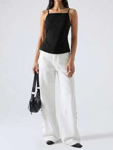 SHEIN EZwear 女士純色無背肩帶上衣