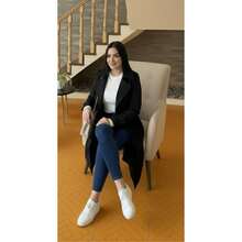 Conjunto de Dos Piezas Gabardina Larga con Botones y Top Básico Blanco para Mujer Dama Sexy Casual Otoñal Lindo Elegante - Negro - Ver 5