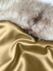 NU&NOW 大码女式针织亮面弹力面料毛绒抹胸露脐上衣+迷你裙两件套，秋冬季性感装扮，适合派对、宴会、毕业典礼、新年等场合，黑色套装，时尚都市OL风，优雅约会之夜。 - 金色 - 查看 6