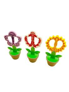 Zazumi Cute Flower-Shaped Safety Scissors - Right-Handed, ABS Resin, Perfect For Office & School Supplies, DIY Crafts, And Desk Decor - Multicolor - View 6