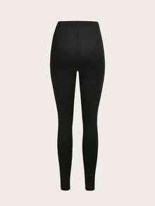 SHEIN EZwear 3件套休闲纯色紧身针织女士长款打底裤/瑜伽裤，适合春夏穿着 - 彩色 - 查看 5