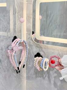 Zazumi 1/3 Hooks No Drill Wall Mounted Hair Accessories Organizer Strong Adhesive DopaMine Scrunchies Hair Ties Headbands Holder Bathroom Storage Rack Damage Free Waterproof Reusable Aesthetic Home Decor Must Haves - Multicolor - View 6