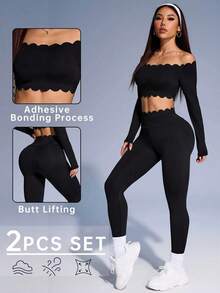 Cheerettes 花卉装饰运动时尚休闲性感瑜伽/跑步套装女士健身套装女士紧身裤套装