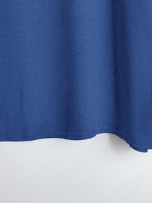 EMERY ROSE 大码纯色圆领短袖上衣和松紧腰阔腿裤两件套 - 淺藍色 - 查看 6