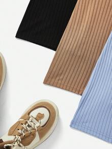 Comfortcana 3入組女士實色貼身連體褲，細肩帶 - 彩色 - 查看 5