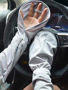 1pair In Summer, Sun Protection Loose Ice Sleeves, Horseshoe Sleeves, Driving Hand Gloves, Women's UV Protection Arm Guards, Cycling Ice Silk Sleeves, Jogging Sun Protection Gloves, Beach Sun Protection Gloves Can Be Wetted By Water