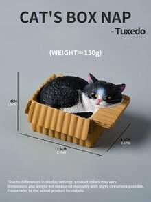 Joivida 快递盒里的猫咪迷你摆件 - 可爱的树脂桌面装饰品 - 彩色 - 查看 4