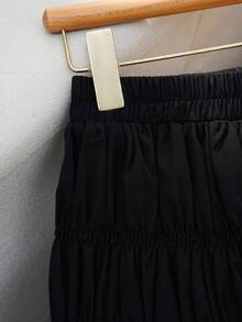 Modelyn Váy chữ A thiết kế dây cáp màu đen thời trang thanh lịch, thon gọn, dáng rộng, thường ngày, đa năng, đi làm cho nữ - màu đen - Xem 5