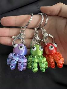 MINKOJA 1 Móc khóa hình bạch tuộc in 3D tự làm, có thể điều chỉnh tư thế, khớp nối linh hoạt, cánh tay mềm dẻo, hình động vật biển dễ thương, mặt dây chuyền, móc chìa khóa, trang trí ba lô, quà tặng sinh nhật - Nhiều màu - Xem 4